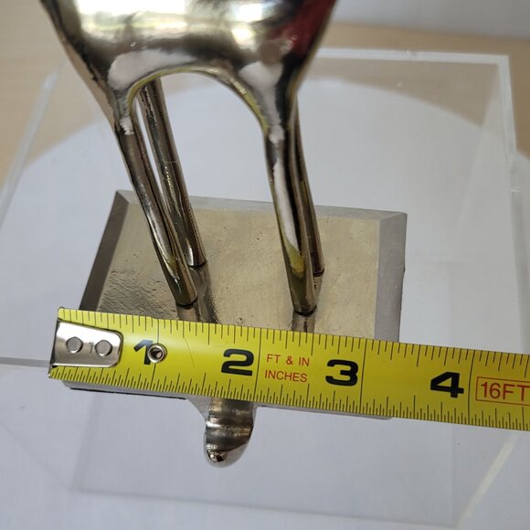 Reindeer Christmas Silver Tone Stocking Holder Hanger Mantel Decoration Set of 2 - Picture 16 of 16